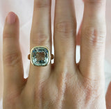 Aquamarine Cocktail Dress Ring