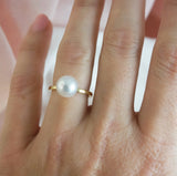 South Sea High Button Pearl Ring