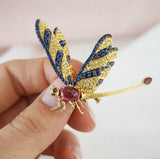 Multi Stone Dragonfly Brooch