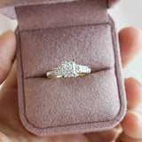 Trilogy Ring with Radiant, Trapezoid & Princess Cut Diamonds