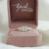 Trilogy Ring with Radiant, Trapezoid & Princess Cut Diamonds