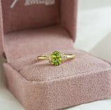 18ct Yellow Gold Peridot & Diamond Ring