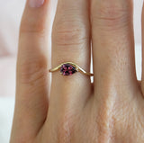 Pear Shape Rhodalite Garnet Ring