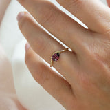 Pear Shape Rhodalite Garnet Ring