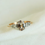 Morganite & Diamond Ring in 18ct Rose Gold