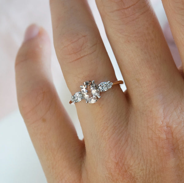 Morganite & Diamond Ring in 18ct Rose Gold