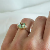 'Ella' Green Tourmaline & Diamond Ring