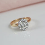 Oval Diamond Halo Rose Gold Ring