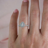 Double Halo Pear Diamond Ring