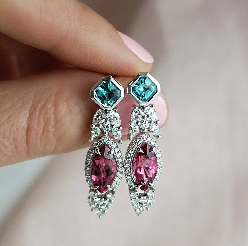 Award Winning-Tourmaline Diamond Custom Made Earrings – York