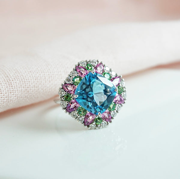 Marie Antionette Blue Topaz Ring