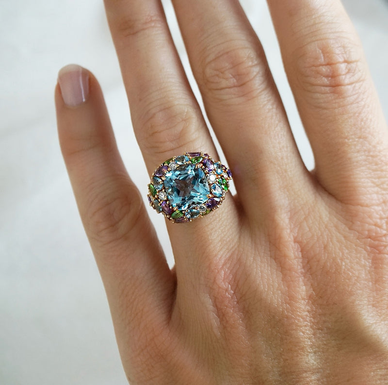 Marie Antionette Blue Topaz Ring