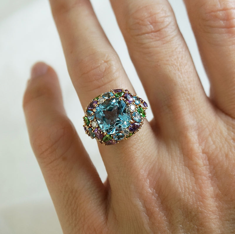 Marie Antionette Blue Topaz Ring