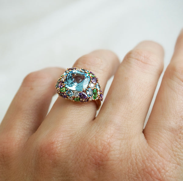 Marie Antionette Blue Topaz Ring