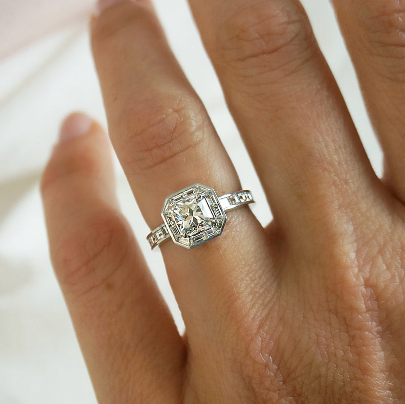 Mixed Cut Diamond Engagement Ring