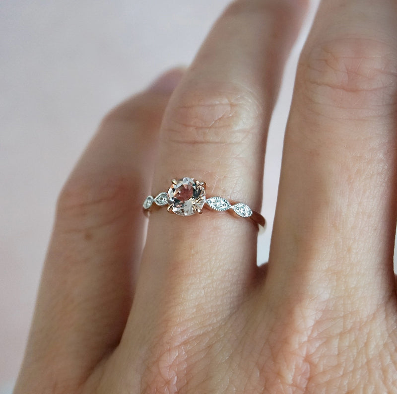 Morganite and Diamond Ring