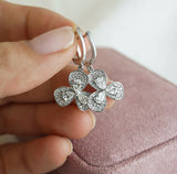 Diamond Flower Drop Earrings