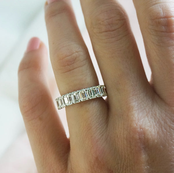 Emerald Cut Diamond Set Wedding Ring