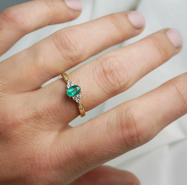Emerald & Diamond Dress Ring
