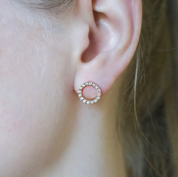 Classic Pink Diamond Perpetual Circle Earrings