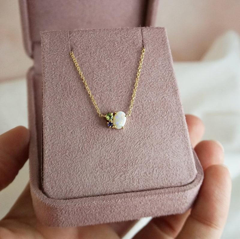 Crystal Opal, Amethyst & Peridot Pendant