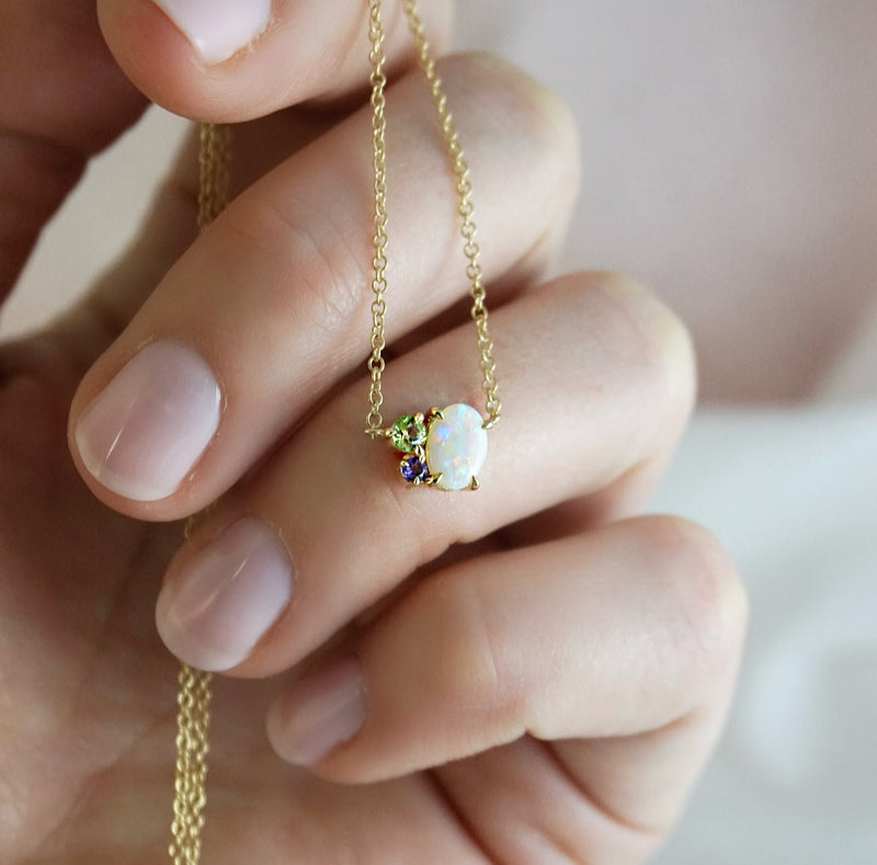 Crystal Opal, Amethyst & Peridot Pendant