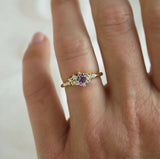 Pink Sapphire & Diamond Ring