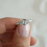 Green Sapphire & Diamond Ring