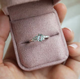 Green Sapphire & Diamond Ring