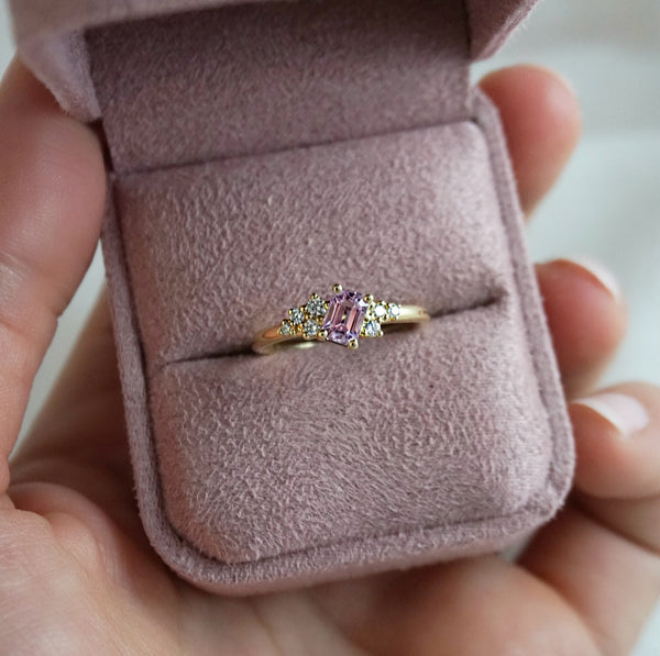 Pink Sapphire & Diamond Ring