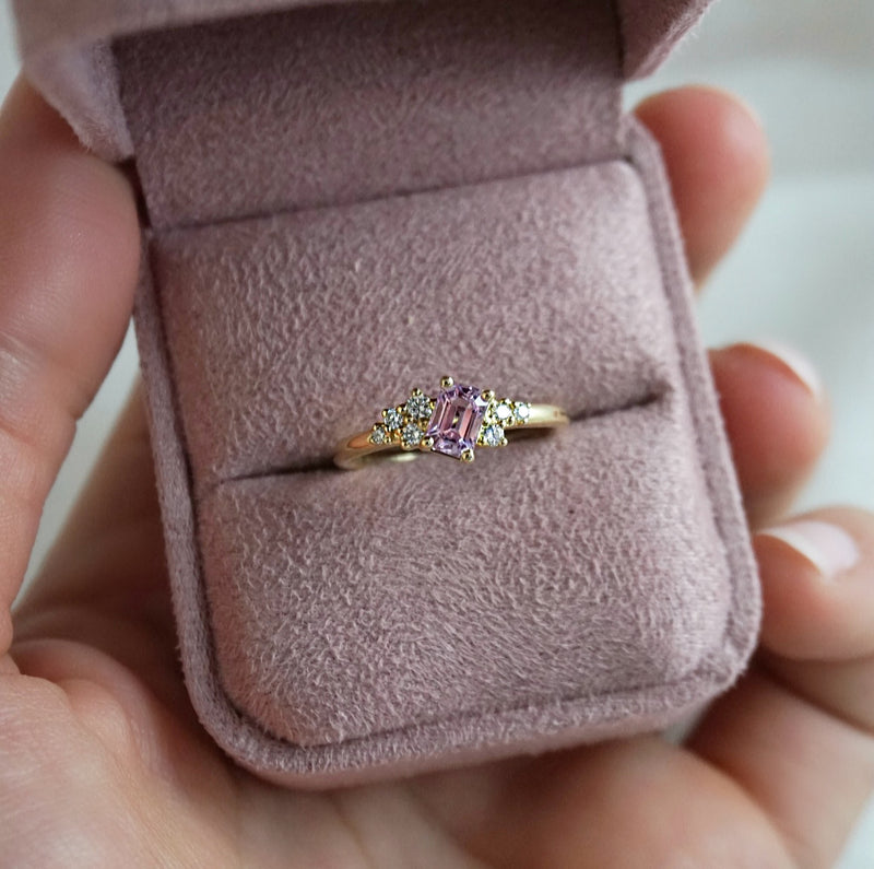 Pink Sapphire & Diamond Ring