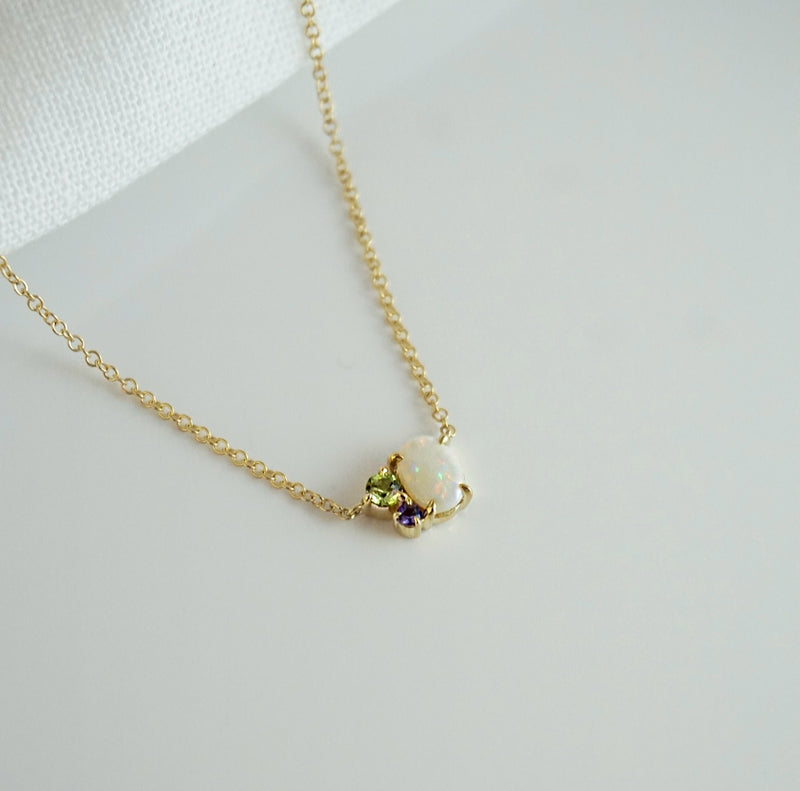 Crystal Opal, Amethyst & Peridot Pendant
