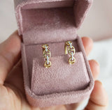 Fancy Link Diamond Huggie Earrings
