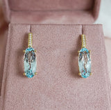 Blue Topaz and Diamond Drop Earrings