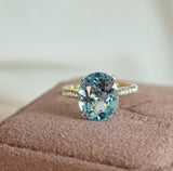 Blue Topaz & Diamond Ring