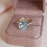 Blue Topaz & Diamond Ring