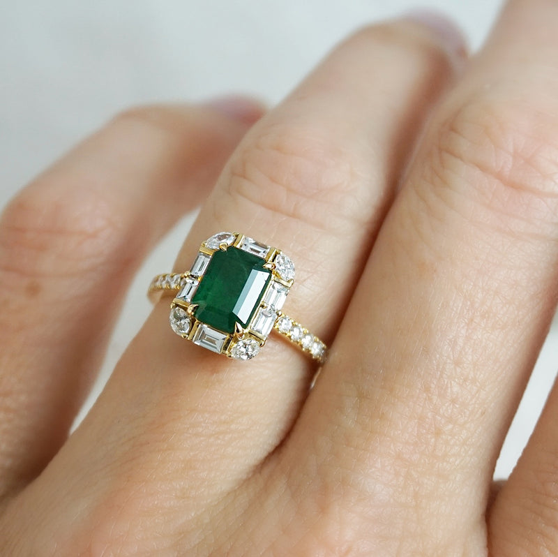 Emerald and Diamond Ring