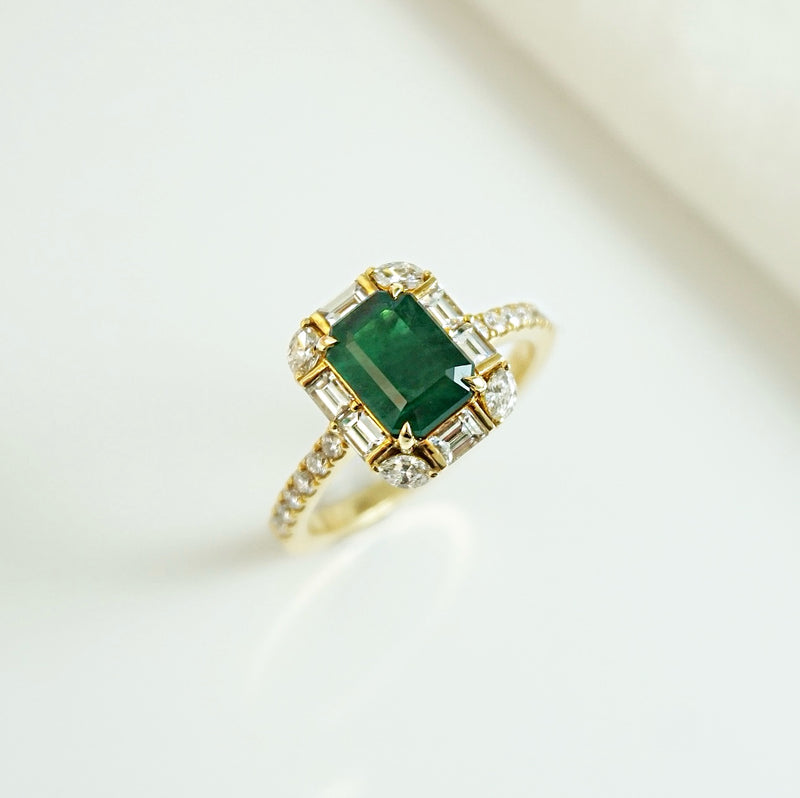 Emerald and Diamond Ring