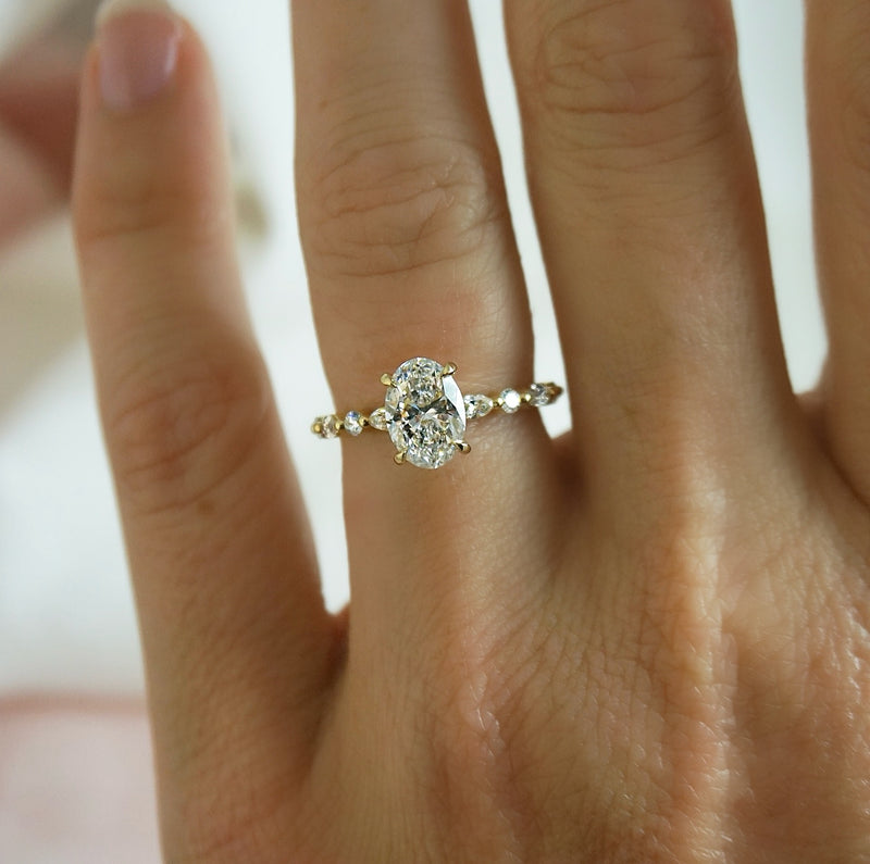 'Odette' Oval Diamond Engagement Ring