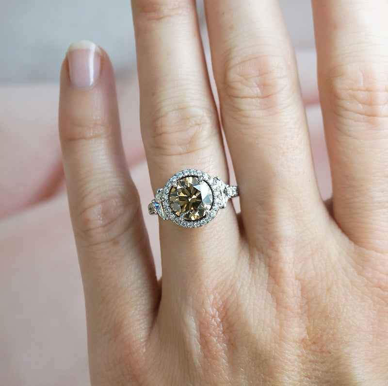 Chocolate Diamond Halo Ring