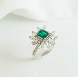 Emerald and Diamond Glamour Ring