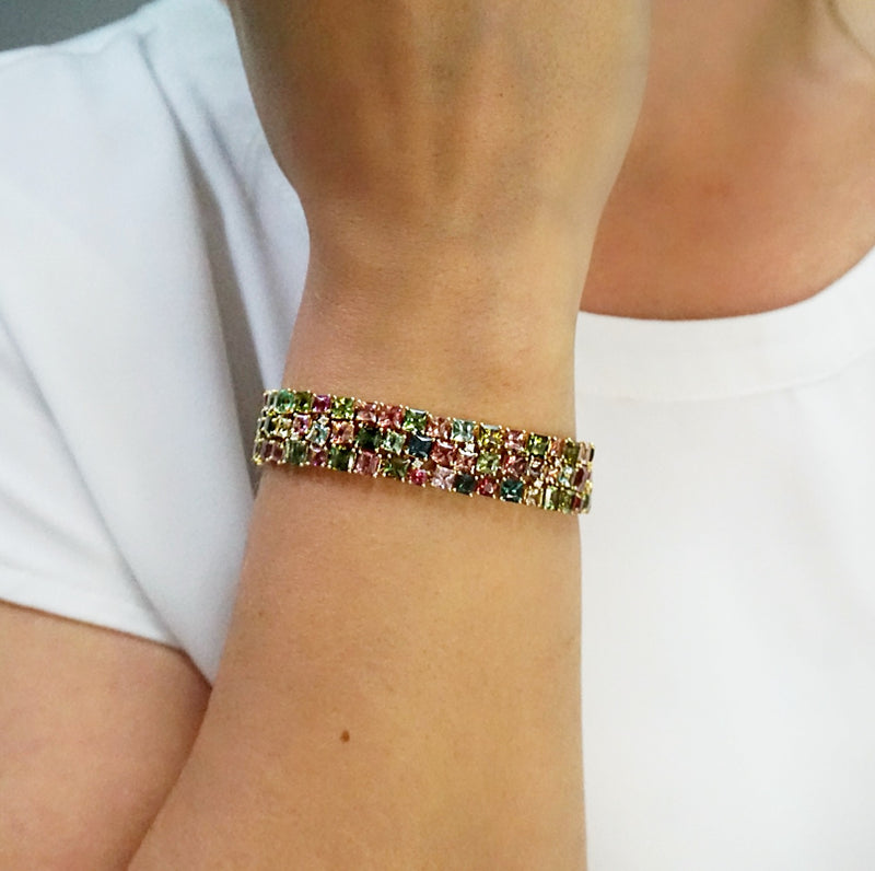 Tourmaline and Diamond Bracelet