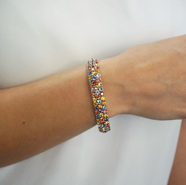 Multi Colour Sapphire Bracelet