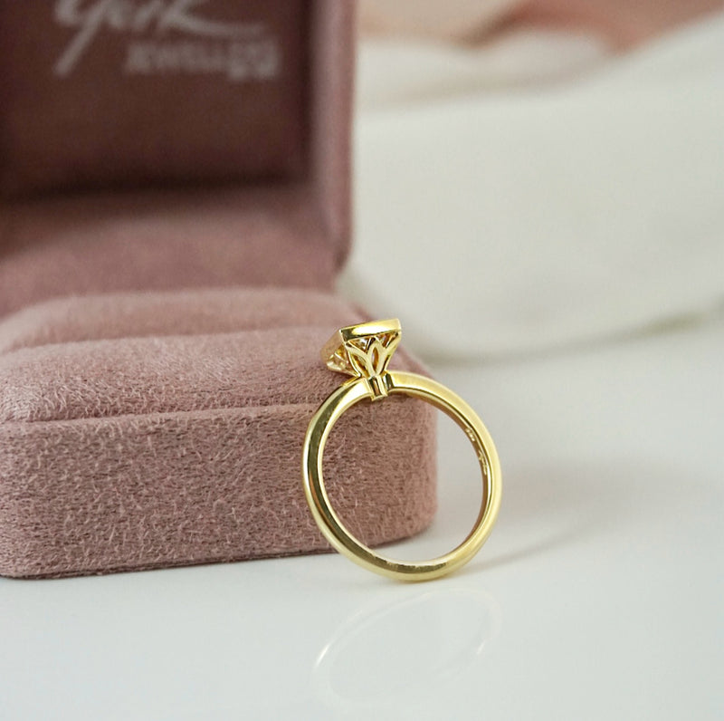 Audrey Princess Cut Bezel Set Ring
