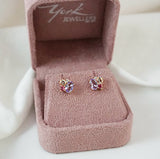 Multi Stone Cluster Earrings