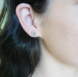 Aquamarine and Diamond Stud Earrings
