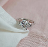 'Clara' Oval & Round Brilliant Cut Trilogy Diamond Ring