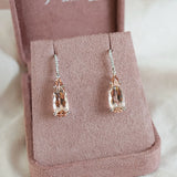 Morganite & Diamond Shepherd Hook Earrings