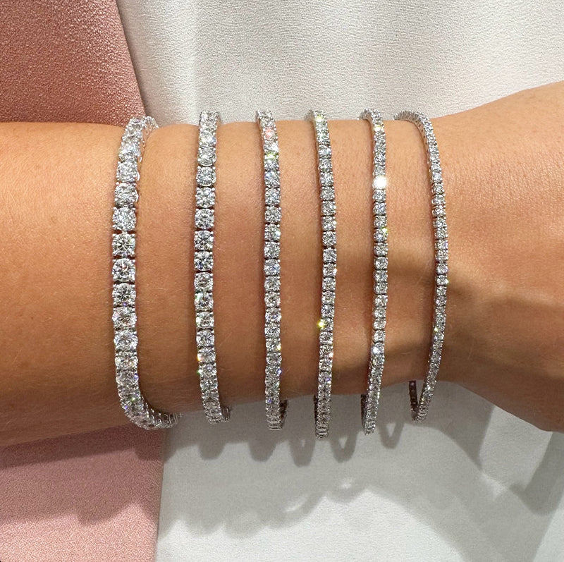 White Gold Lab Grown Diamond Tennis Bracelets