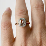 Rose Gold Morganite & Diamond Halo Dress Ring